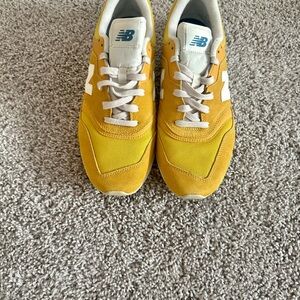 New Balance Mustard and White Sneakers